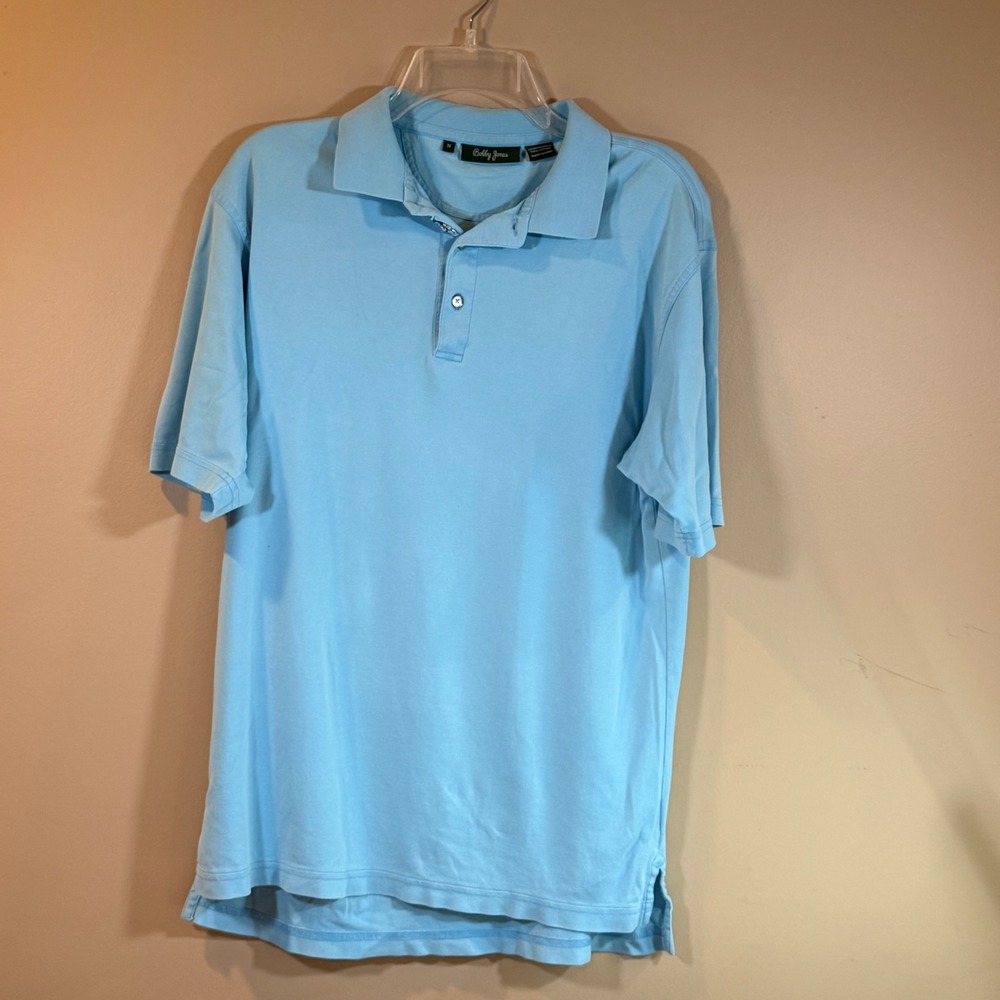 Bobby Jones Golf Polo Shirt Mens M Blue Pima Cotton Short Sleeve Preppy Luxury - Picture 2 of 7